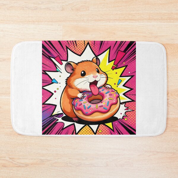 Item preview, Cartoon Hamster with Giant Sprinkle Donut designed and sold by Shelley Loewnau-Jones Studio.