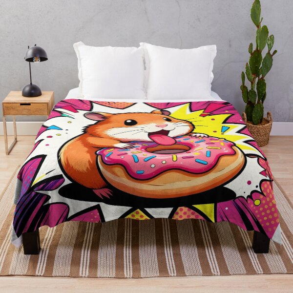 Item preview, Cartoon Hamster with Giant Sprinkle Donut designed and sold by Shelley Loewnau-Jones Studio.