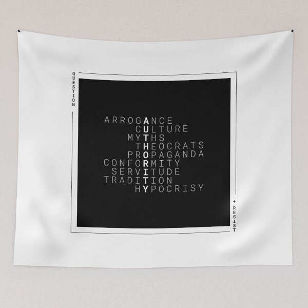 Item preview, QUESTION  + RESIST AUTHORITY reverse text box designed and sold by Independent Opposition.