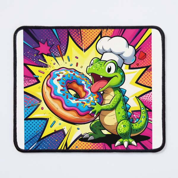 Item preview, Chef Lizard with Giant Donut designed and sold by Shelley Loewnau-Jones Studio.