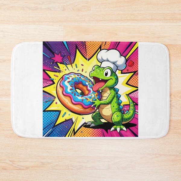 Item preview, Chef Lizard with Giant Donut designed and sold by Shelley Loewnau-Jones Studio.