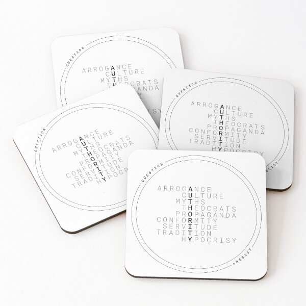 Item preview, QUESTION  + RESIST AUTHORITY transparent circle designed and sold by Independent Opposition.