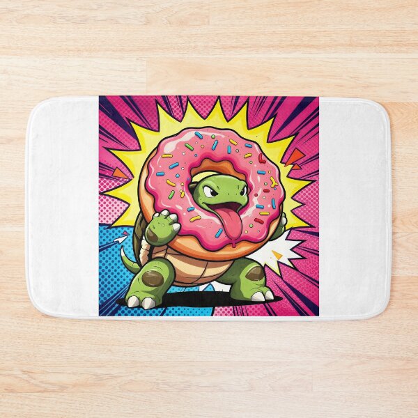 Item preview, Cartoon Turtle Holding Giant Donut designed and sold by Shelley Loewnau-Jones Studio.