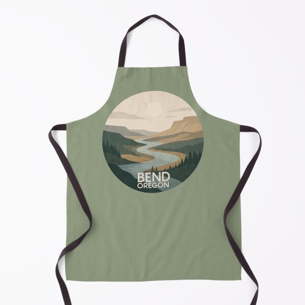 Item preview, Bend Oregon River Landscape | Minimal Pacific Northwest Mountain Nature Travel Art designed and sold by SimplyJasper.