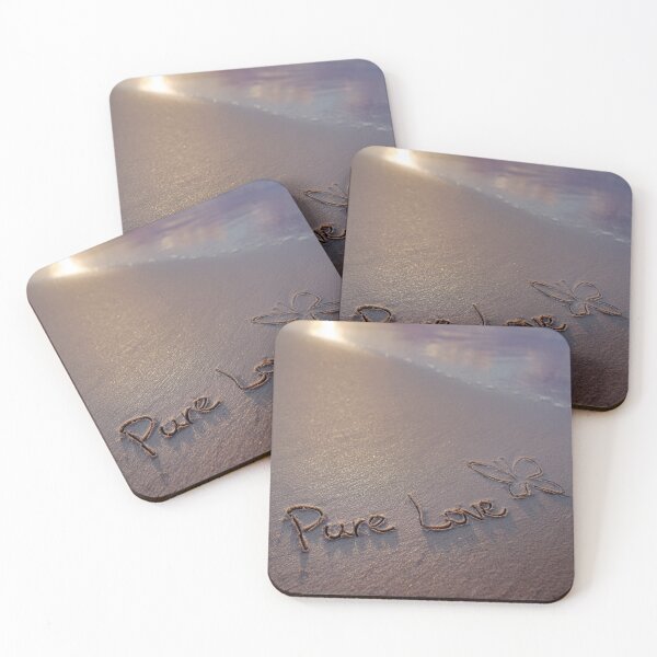 Item preview, Pure Love Script with Butterfly Inscription on Beach designed and sold by chase-thewave.