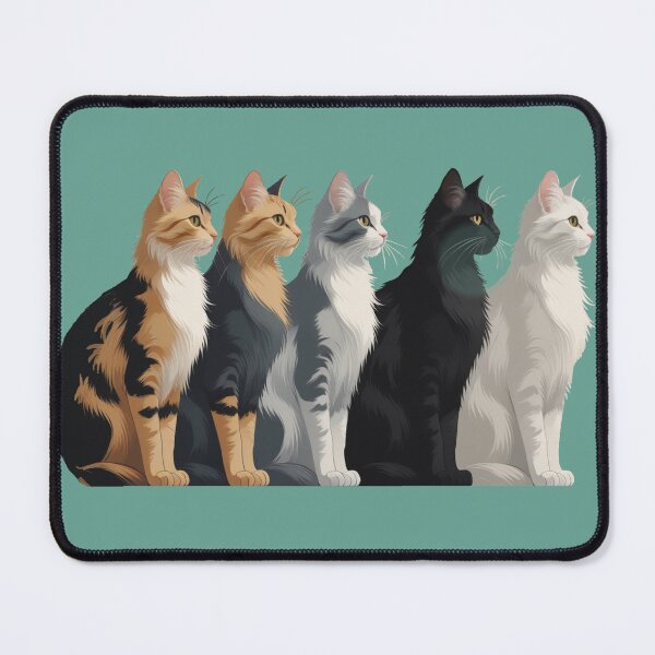 Item preview, Elegant Fluffy Crowd Cats — Side Profile Illustration MofuGyu Crowd Cats Collection designed and sold by LEO'S CREATURE れおずくりーちゃー.