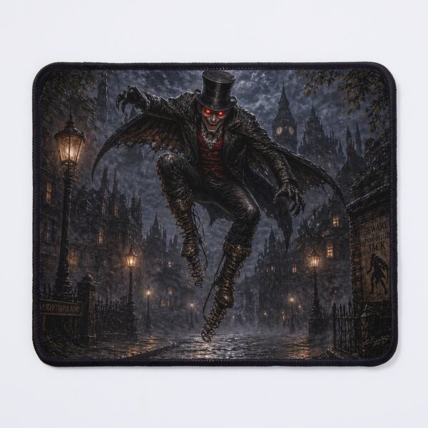 Item preview, Spring Heeled Jack Cryptid Leaping Shadow Monster Artwork designed and sold by The Dark Files.