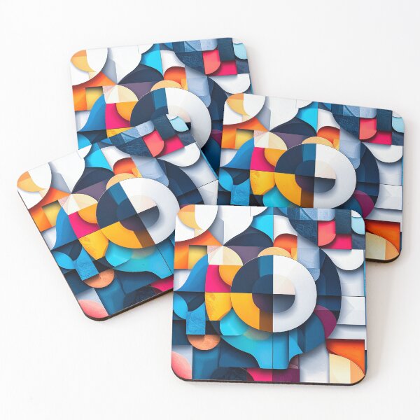 Item preview, Modern Geometric Circle Grid Abstract Color Composition designed and sold by NizuCaCi.