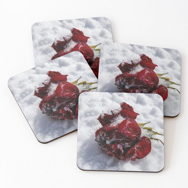 Item preview, Red Rose in Snow at Mammoth Mountain - Winter Landscape Photography designed and sold by ChiefMomCo.