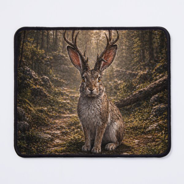 Item preview, Jackalope Cryptid Horned Rabbit Creature Artwork designed and sold by The Dark Files.