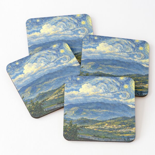 Item preview, A view of El Yunque rainforest in the AI painting style of Van Gogh designed and sold by www.elyunqueprints.store.