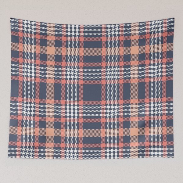 Item preview, Navy Coral Plaid Seamless Pattern Texture designed and sold by PowerAntShop.