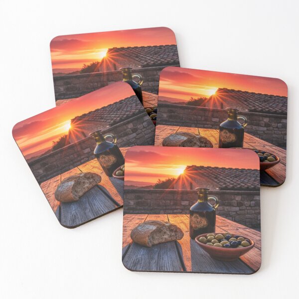 Item preview, Mediterranean Sunset with Wine and Bread designed and sold by HeyHas.