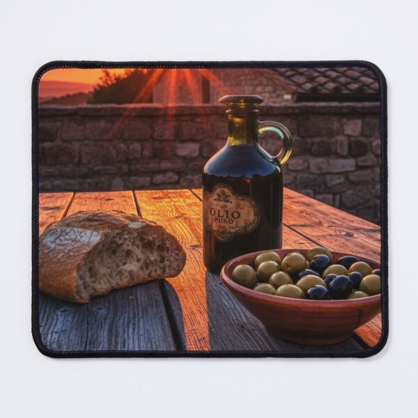 Item preview, Mediterranean Sunset with Wine and Bread designed and sold by HeyHas.