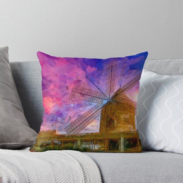 Item preview, Mallorca, Spain, 1958, Late Afternoon, Old Windmill, Digital Illustration designed and sold by AMacGPhilly.