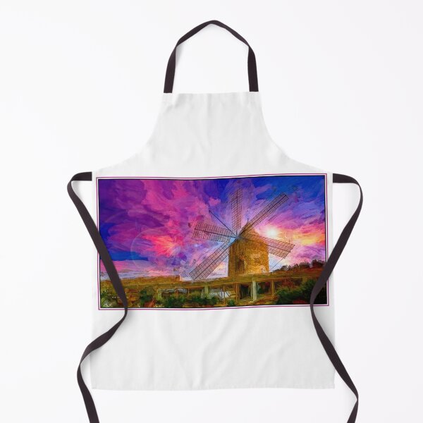 Item preview, Mallorca, Spain, 1958, Late Afternoon, Old Windmill, Digital Illustration designed and sold by AMacGPhilly.