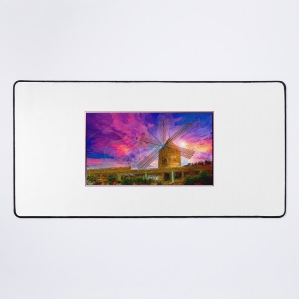 Item preview, Mallorca, Spain, 1958, Late Afternoon, Old Windmill, Digital Illustration designed and sold by AMacGPhilly.