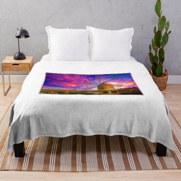 Item preview, Mallorca, Spain, 1958, Late Afternoon, Old Windmill, Digital Illustration designed and sold by AMacGPhilly.