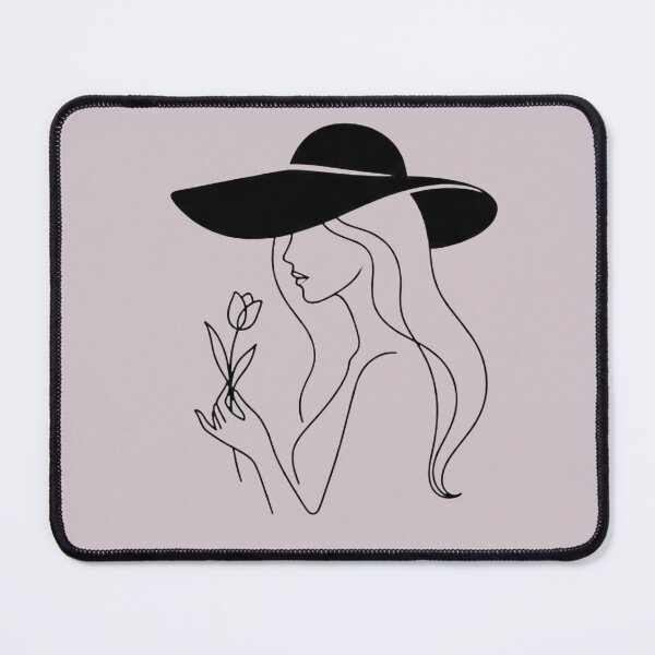 Item preview, ✨ Coquette & Minimalist Woman's Silhouette: Flower & Big Hat designed and sold by NoraStudioArt.