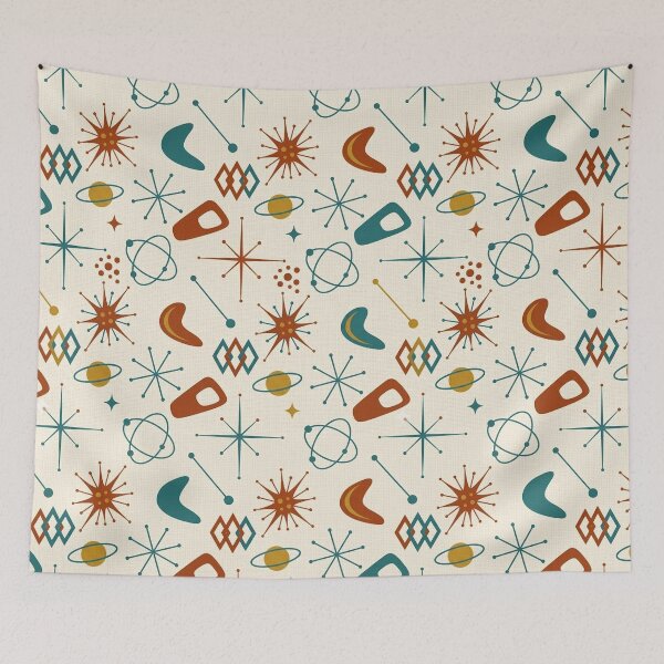 Item preview, Atomic Age Pattern - MCM - Geometric Abstract Earth Tone Midcentury Modern Art designed and sold by CattlettArt.