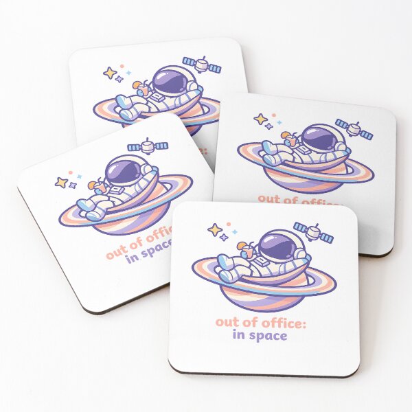 Item preview, "Out of Office: In Space" | Aesthetic Chill Astronaut & Vacation Vibe Art designed and sold by Naviora.