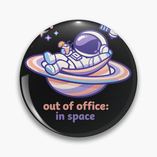 Item preview, "Out of Office: In Space" | Aesthetic Chill Astronaut & Vacation Vibe Art designed and sold by Naviora.