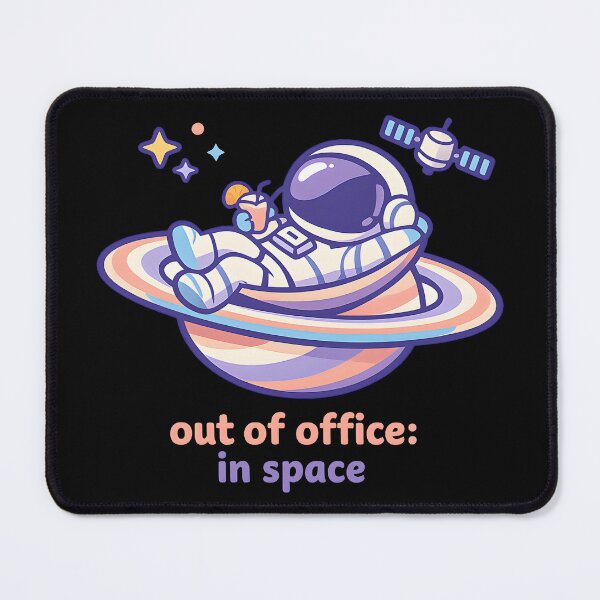 Item preview, "Out of Office: In Space" | Aesthetic Chill Astronaut & Vacation Vibe Art designed and sold by Naviora.