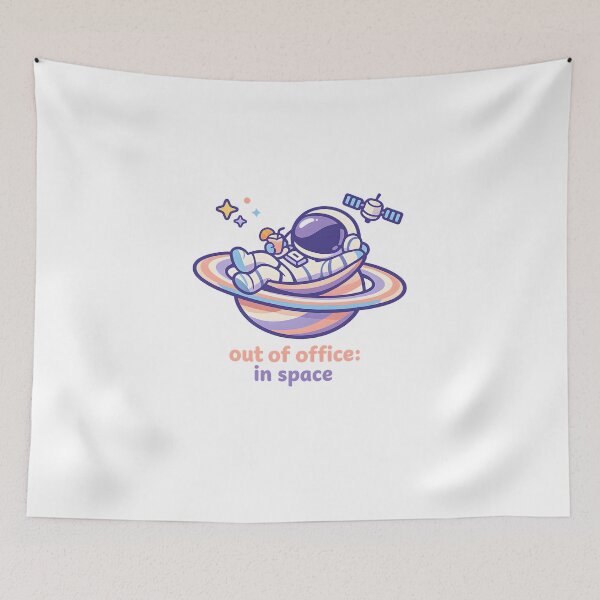 Item preview, "Out of Office: In Space" | Aesthetic Chill Astronaut & Vacation Vibe Art designed and sold by Naviora.
