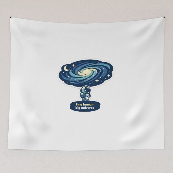 Item preview, "Tiny Human, Big Universe" | Aesthetic Astronaut & Cosmic Wonder Art designed and sold by Naviora.