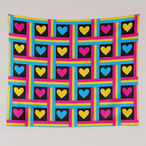 Item preview, Pan Pride Flags and Hearts Black Background designed and sold by Don-A-Hue.