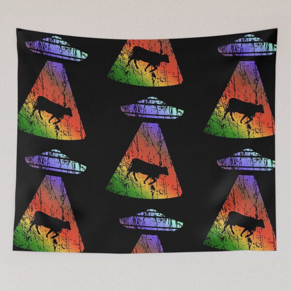 Item preview, Ufo invasion hijacking cows designed and sold by RetroFuchs.