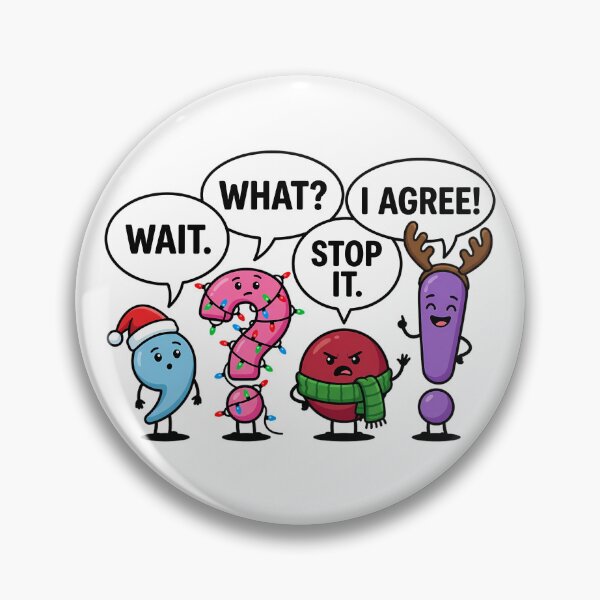 Item preview, Funny Christmas Punctuation Sayings Cute Cartoon Humor designed and sold by chattsuede.