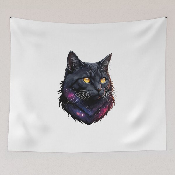 Item preview, Celestial Black Cat in Galaxy Gaze designed and sold by chattsuede.