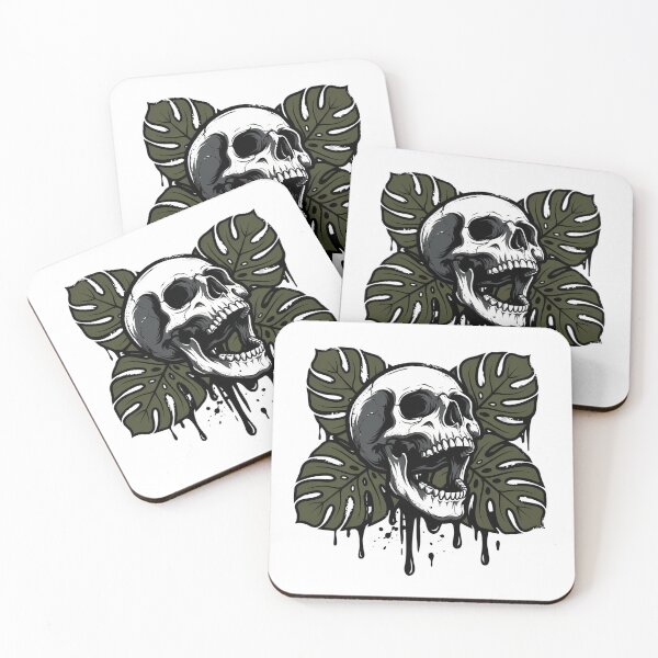 Item preview, Monstera Skull Dripping Ink Tropical Goth Aesthetic designed and sold by chattsuede.