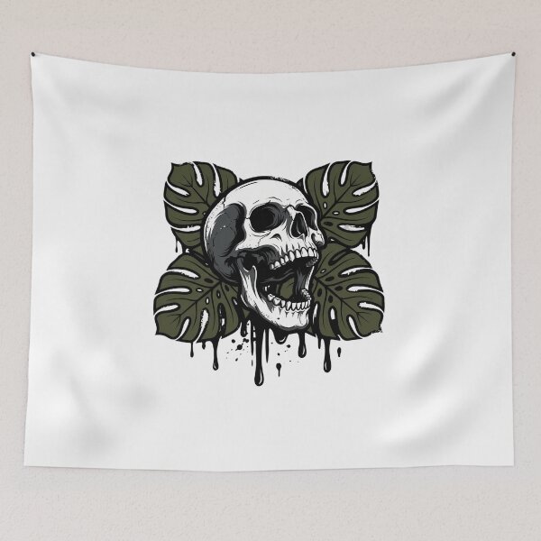 Item preview, Monstera Skull Dripping Ink Tropical Goth Aesthetic designed and sold by chattsuede.