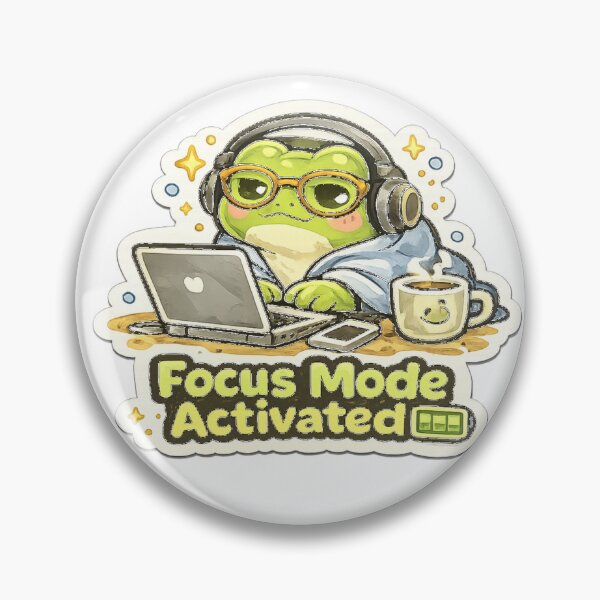 Item preview, Focus Mode Activated Frog Study Motivation Cute Productivity Art designed and sold by InkWanderStudio.