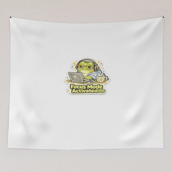 Item preview, Focus Mode Activated Frog Study Motivation Cute Productivity Art designed and sold by InkWanderStudio.