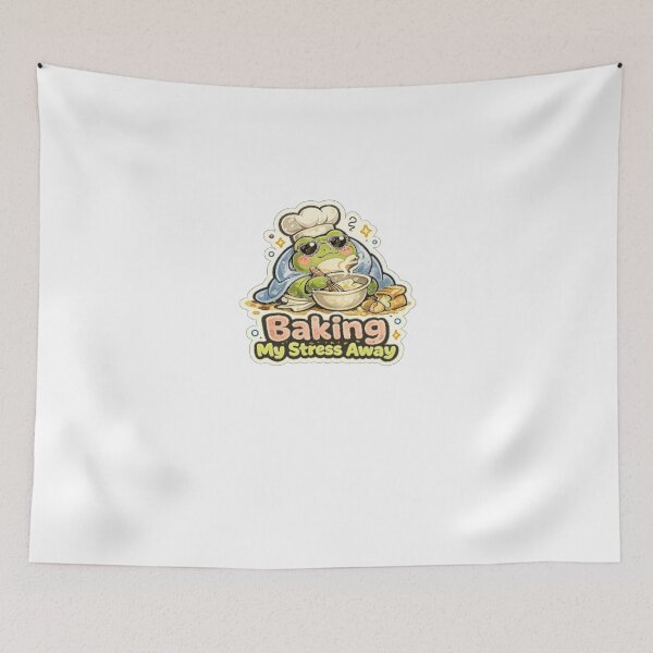 Item preview, Baking My Stress Away Cute Frog Baker Funny Cozy Design designed and sold by InkWanderStudio.