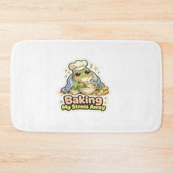 Item preview, Baking My Stress Away Cute Frog Baker Funny Cozy Design designed and sold by InkWanderStudio.