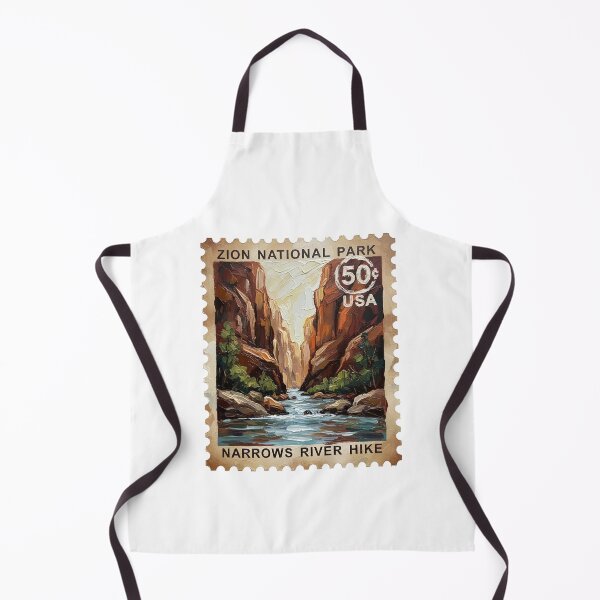 Item preview, Zion National Park Postage Stamp Colorful Palette Knife Art designed and sold by GymTanLaundry.