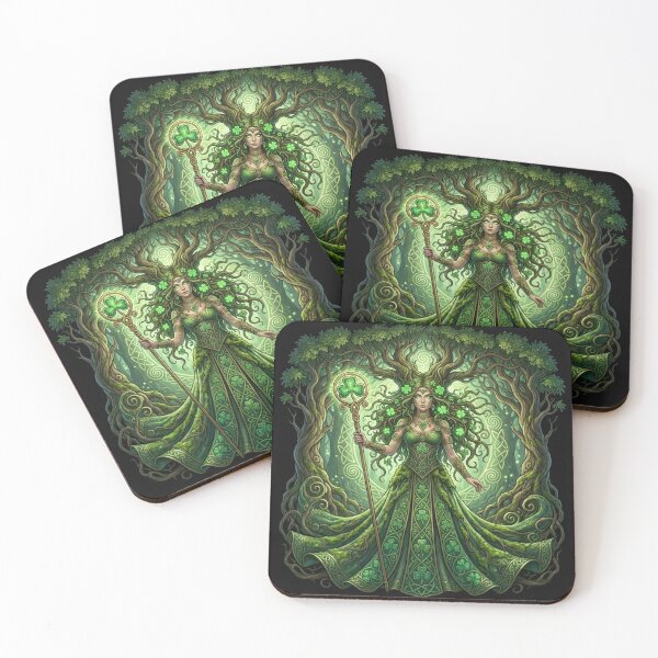 Item preview, Mystical Nature Goddess with Shamrock Staff designed and sold by cassidyu.