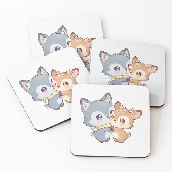 Item preview, Cute Wolf & Deer Hug designed and sold by naragon4289.