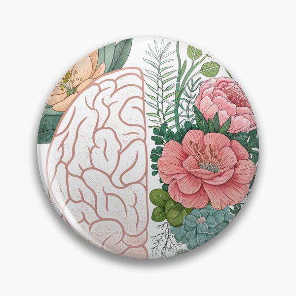 Item preview, Brain and Flowers Illustration | Mental Health Art, Mind and Nature Design, Botanical Aesthetic designed and sold by Erik Visnievskij.