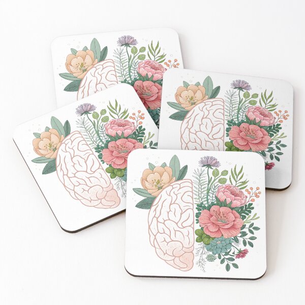 Item preview, Brain and Flowers Illustration | Mental Health Art, Mind and Nature Design, Botanical Aesthetic designed and sold by Erik Visnievskij.