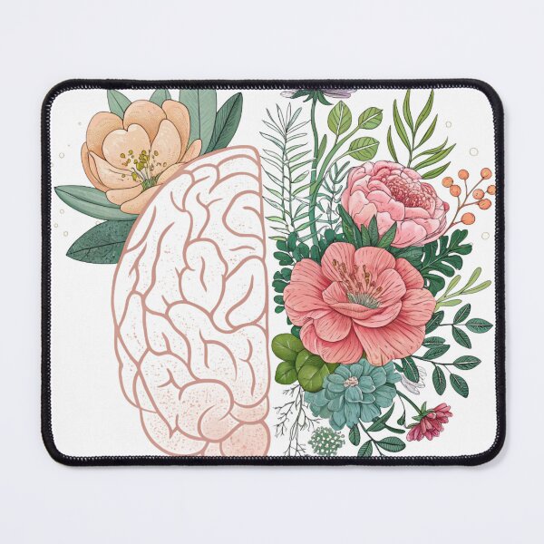 Item preview, Brain and Flowers Illustration | Mental Health Art, Mind and Nature Design, Botanical Aesthetic designed and sold by Erik Visnievskij.