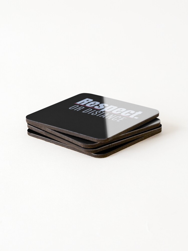 Thumbnail 4 of 5, Coasters (Set of 4), Respect or Distance Bold Statement Design designed and sold by StoryInCode.