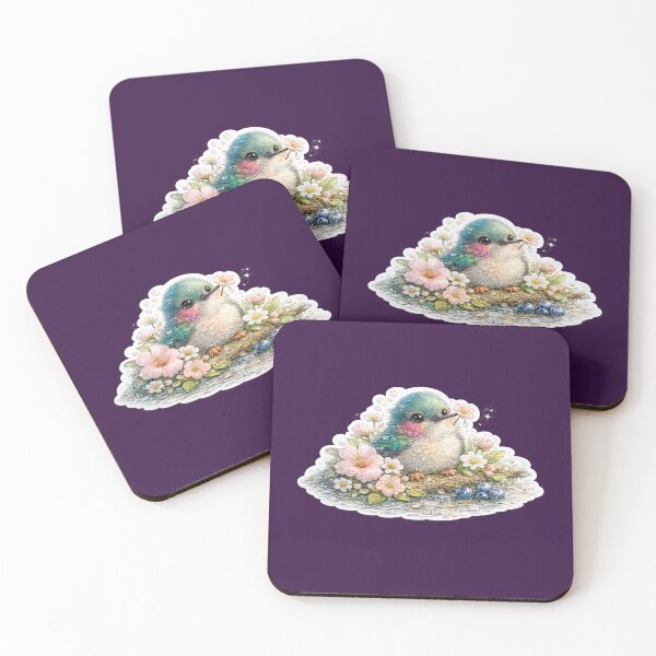 Item preview, Pegatina de colibrí y flor adorable | Pegatina PNG transparente de pájaro colorido y realista para portátil, diario, funda de teléfono y agenda designed and sold by Stickwolll.