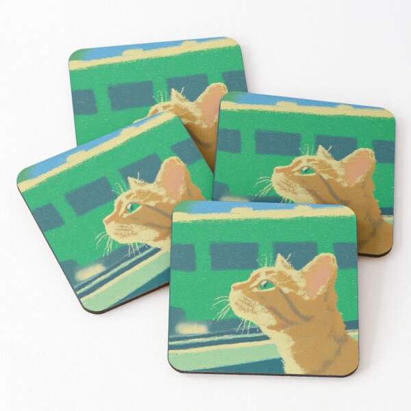 Item preview, Orange Cat Looking from Bus Window Travel Cute Aesthetic Design designed and sold by Meow-Attitude.