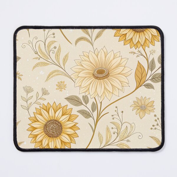 Item preview, Sunflower Seamless Pattern in Soft Beige Tones | Vintage Floral Design, Botanical Aesthetic Background designed and sold by Erik Visnievskij.