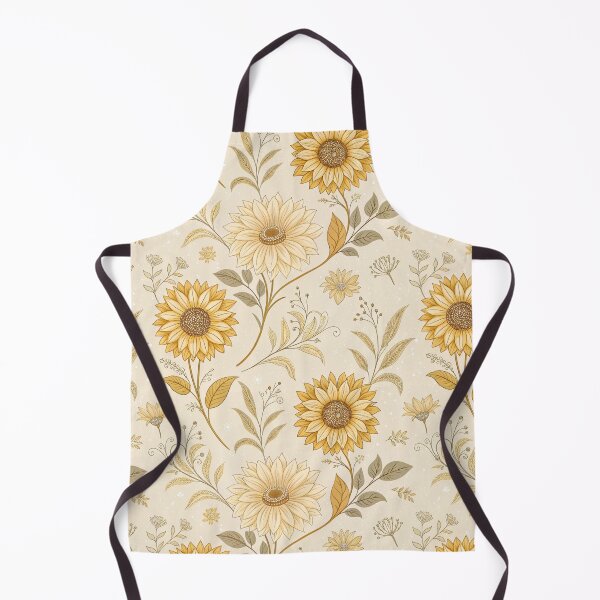 Item preview, Sunflower Seamless Pattern in Soft Beige Tones | Vintage Floral Design, Botanical Aesthetic Background designed and sold by Erik Visnievskij.